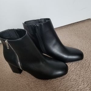 Black Faux Leather Boots
